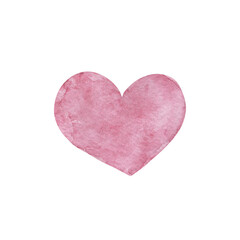 Textured isolated watercolor soft pink simple heart hand painted wet effect