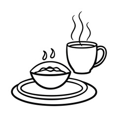 Continuous Line Drawing of Elegant Table Setting with Cutlery

