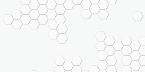 Abstract technology white geometric hexagon on transparent concept design honeycomb shape vector. 