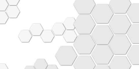 Abstract technology white geometric hexagon on transparent concept design honeycomb shape vector. 