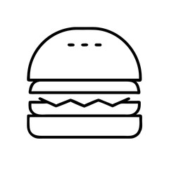 Simple burger icon illustration for fast food and delicious meal concepts