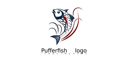 Obraz premium Creative pufferfish icon vector in playful cartoon design with bold outline. Great for underwater branding, pet product illustrations, seafood restaurant materials, and more.