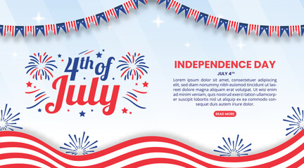 4th Of July Independence Day design with flag decoration and ornaments © Edoas