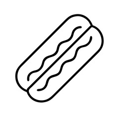 Hot dog icon illustration for fast food and casual dining concepts