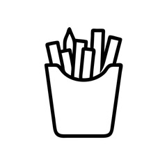 French fries icon illustration in container for fast food and snack concepts 