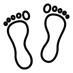 Footprints Graphic Black Outline on White Background