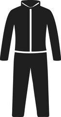Black tracksuit silhouette for athletic activities and casual wear