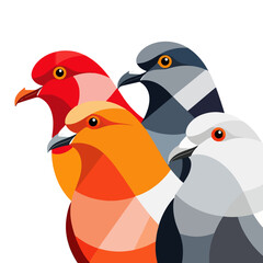 Colorful Abstract Bird Art-Modern Geometric Pigeon Illustration-Unique Bird Design-Vibrant Colors-Wall Art Decor-Home Decor Idea-Bird Lovers Gift