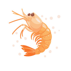 Obraz premium Cartoon-style shrimp illustration