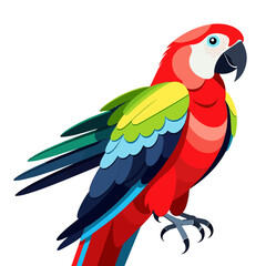 Obraz premium Colorful Macaw Illustration-Vibrant Parrot Art-Tropical Bird Design-Exotic Wildlife Image-Bright and Cheerful Animal Graphic-Detailed Vector Parrot Clipart-Isolated on White Background