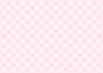 かわいい手書き風のピンク色のチェック柄背景　イラスト　ベクター	
