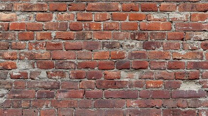Historic red brick wall with authentic patina for architectural and design inspiration