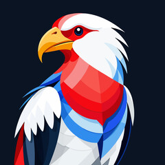 Obraz premium Patriotic Eagle Illustration-Red White and Blue Bird Art-Majestic Bald Eagle Image-Abstract Eagle Design-American Symbol Artwork-Colorful Eagle Graphics