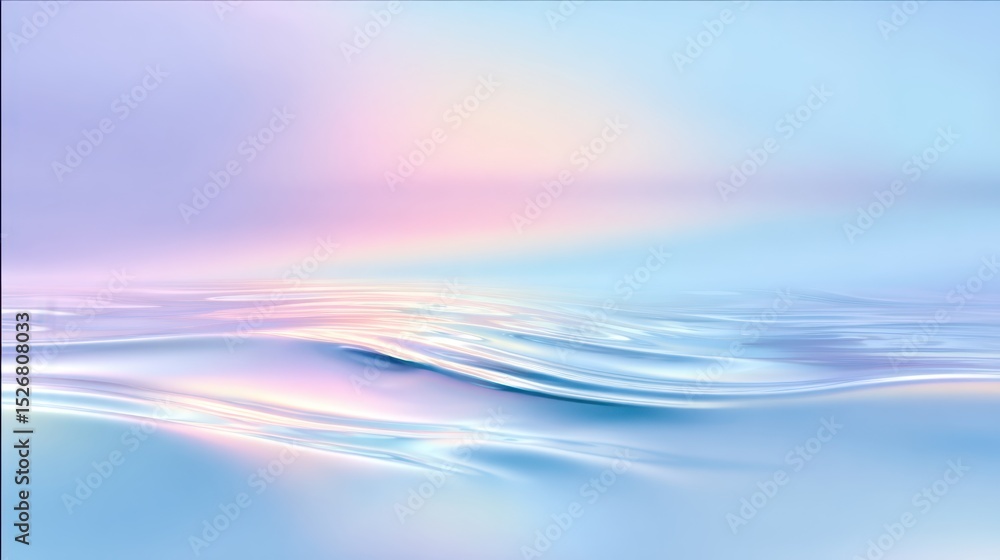 Poster soft pastel gradient with fluid lines forming dynamic wave pattern, embodying contemporary digital a