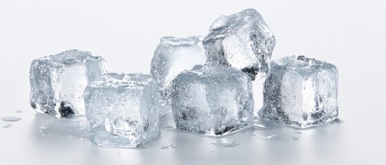 The Ice Cubes in Clean, Crisp Setting for Refreshing Drinks