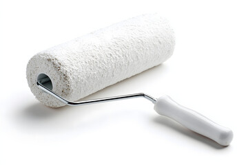 Obraz premium Professional Paint Roller with Textured Cover on White Background