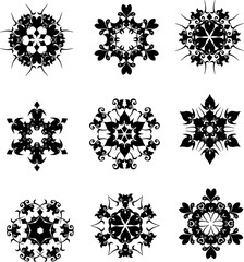 set of black patterns like star24