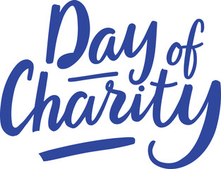 Day of charity calligraphy silhouette isolated on white background.