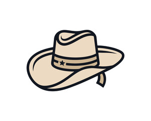 Vintage Cowboy Hat Patch Design – Western Icon Vector
Wild West Cowboy Hat Vintage Logo in Flat Line Style