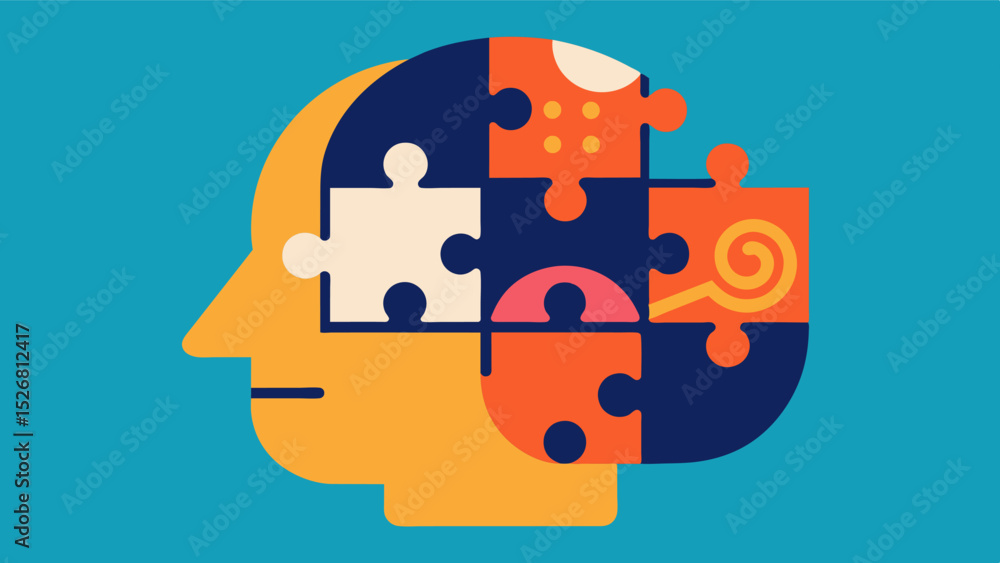 Poster puzzle with hidden pieces a puzzle with some pieces hidden under others symbolizing the hidden memor
