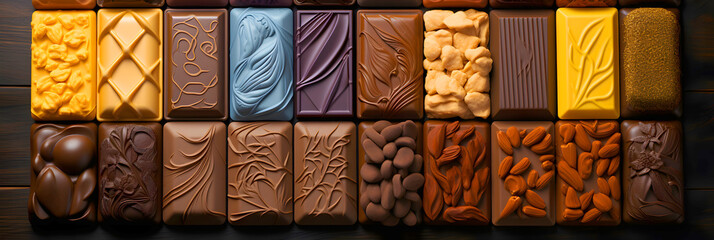 Assorted chocolates arranged on a wooden tray highlighting various flavors and textures in a cozy setting