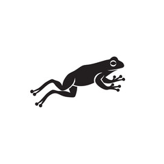 Obraz premium Elegant Frog Silhouette A Vector Illustration of an Amphibian