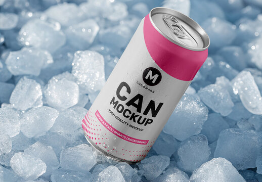 Can in Ice Mockup