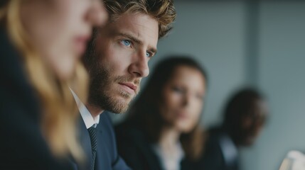 Obraz premium Focused Business Meeting with Diverse Professionals