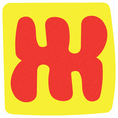 Hard Drawn Retro 60s-70s Grain Texture Yellow and Red