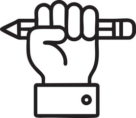 Hand Holding a Pencil with Determination Representing Creativity Writing and the Power of Expression stylized