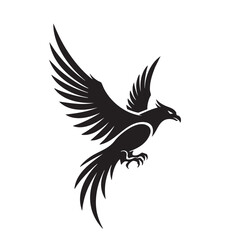 Obraz premium Majestic Eagle in Flight A Powerful Black and White Vector Illustration