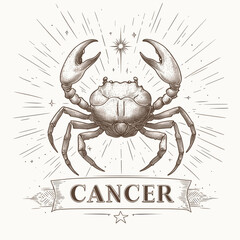 Zodiac Cancer Illustration