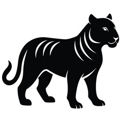 Obraz premium Majestic black tiger silhouette powerful wildcat