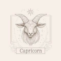 Capricorn zodiac illustration with star