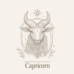 Capricorn zodiac illustration with star