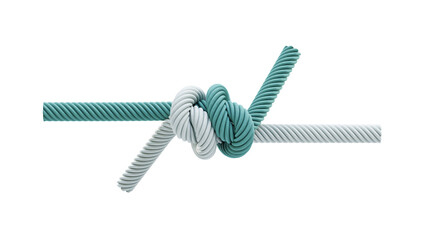 fisherman knot on rope string line 3D rendering