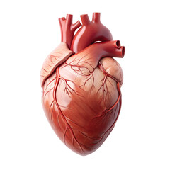 Realistic isolated image of a human heart on white background