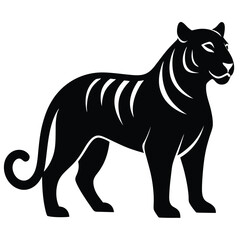 Obraz premium Majestic black tiger silhouette powerful wildcat