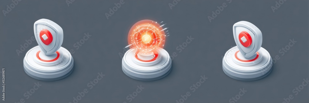 Poster 3D Phishing Site Icon Morphs Into Malware Representation in a Modern Digital Context