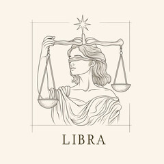 Libra zodiac sign illustration
