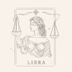 Libra zodiac sign illustration
