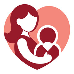 Mom and son silhouette,