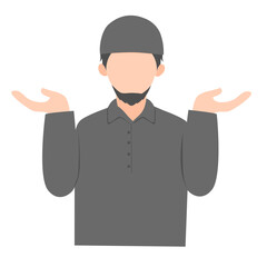 Muslim man gesture illustration