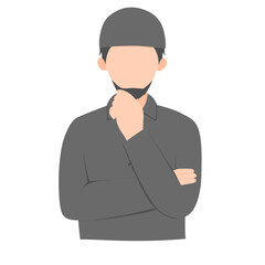 Muslim man gesture illustration