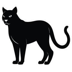 Obraz premium Majestic black cat silhouette elegant design