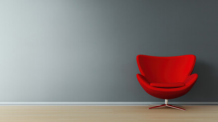 Modern Colorful Chair in Minimal Interior with Copy Space – Swivel or Static Furniture Design for Contemporary Living Room or Office Decor