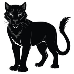 Obraz premium Majestic black panther silhouette standing proud