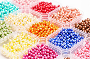Colorful Beaded Jewelry Making Supplies - Assorted Craft Beads in Plastic Containers for Friendship Bracelets and International Friendship Day Crafts