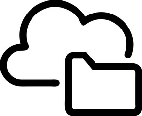 Cloud storage icon representation of data storage and cloud computing technology concept