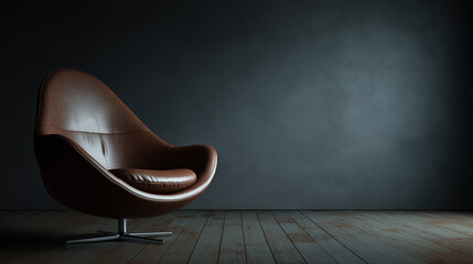 Modern Colorful Chair in Minimal Interior with Copy Space – Swivel or Static Furniture Design for Contemporary Living Room or Office Decor